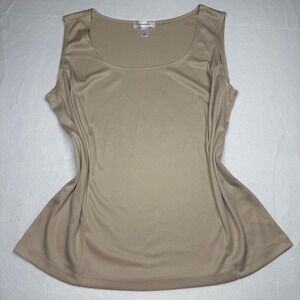 Dressbarn Tank Top Women's 2XL Sleeveless Stretch Casual Everyday Top Beige